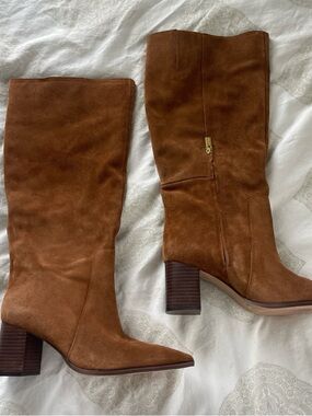 Vince Camuto Tall Suede Boots in Chestnut
